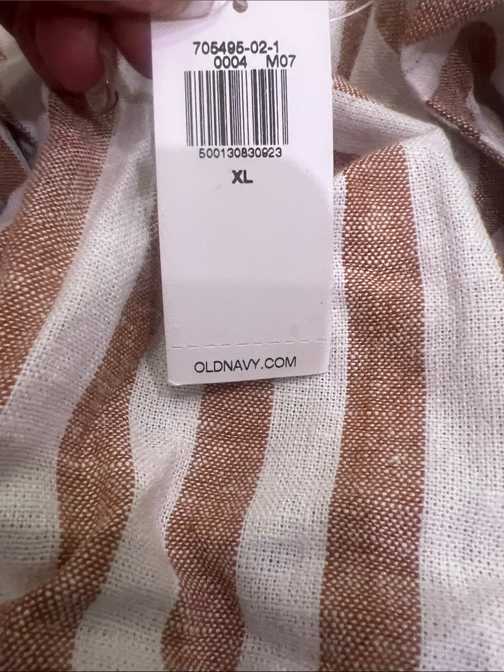 BRAND NEW Old Navy XL Beige/White Striped Shift Dress Linen Blend - Picture 2 of 2
